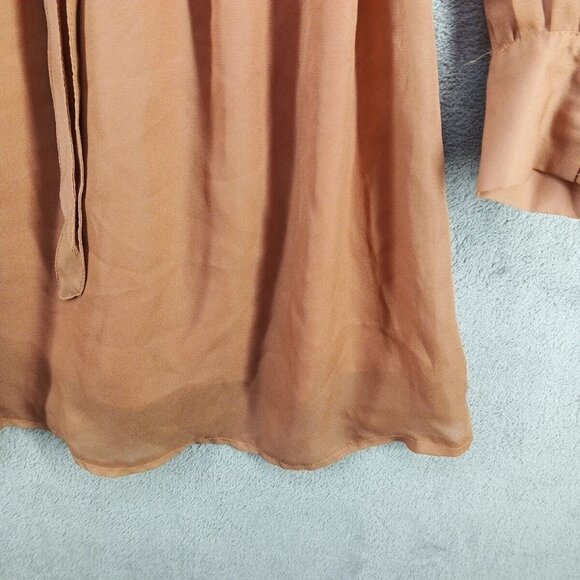 LOVELY GIRL Dress MEDIUM (8-10) Women Pullover Burnt Orange Tie Lightweight - Picture 5 of 13